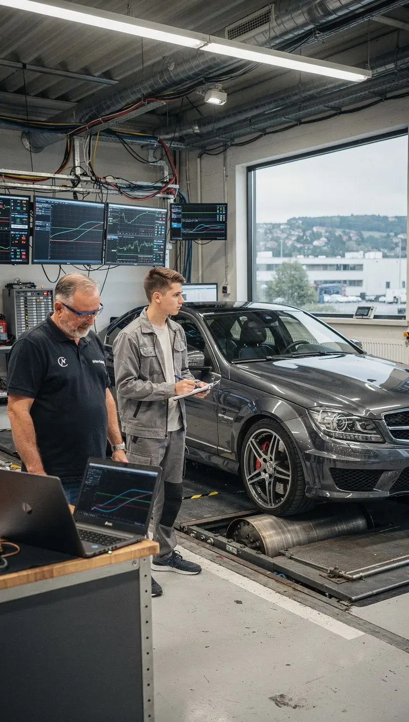 Detailaufnahme eines Hochleistungsluftfilters als Teil der Motorkustomisierung.