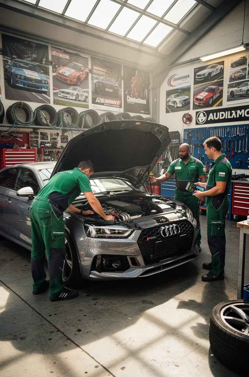 Individuelle Fahrzeuglackierung und aerodynamische Karosserieanpassungen im Tuning-Studio.